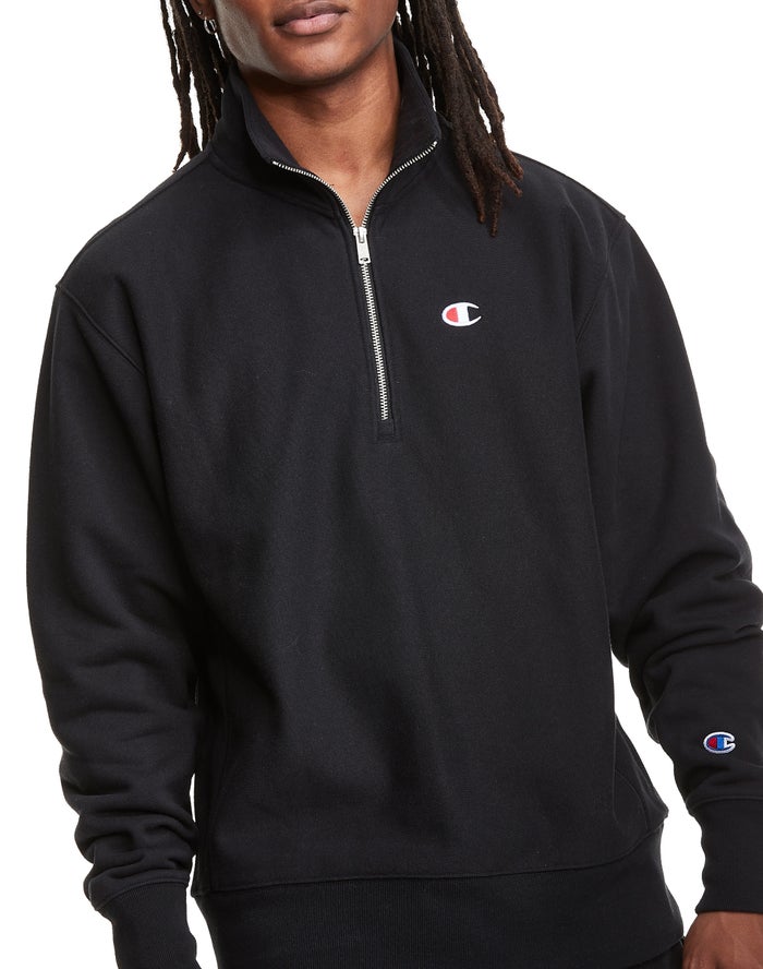 Sudadera Champion Hombre - Reverse Weave 1/4 Zip Embroidered C Logo ( Negras ) 3980564-WP